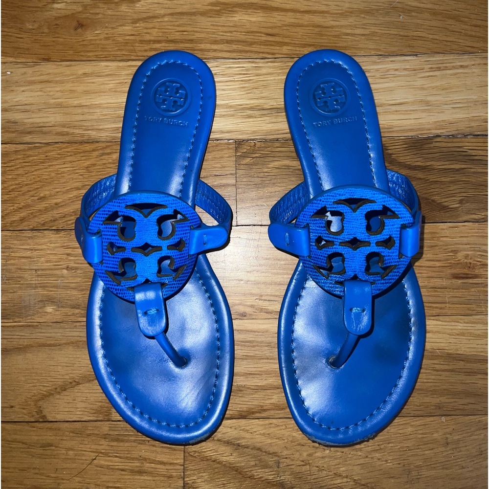 Blue Leather Tory Burch Sandals